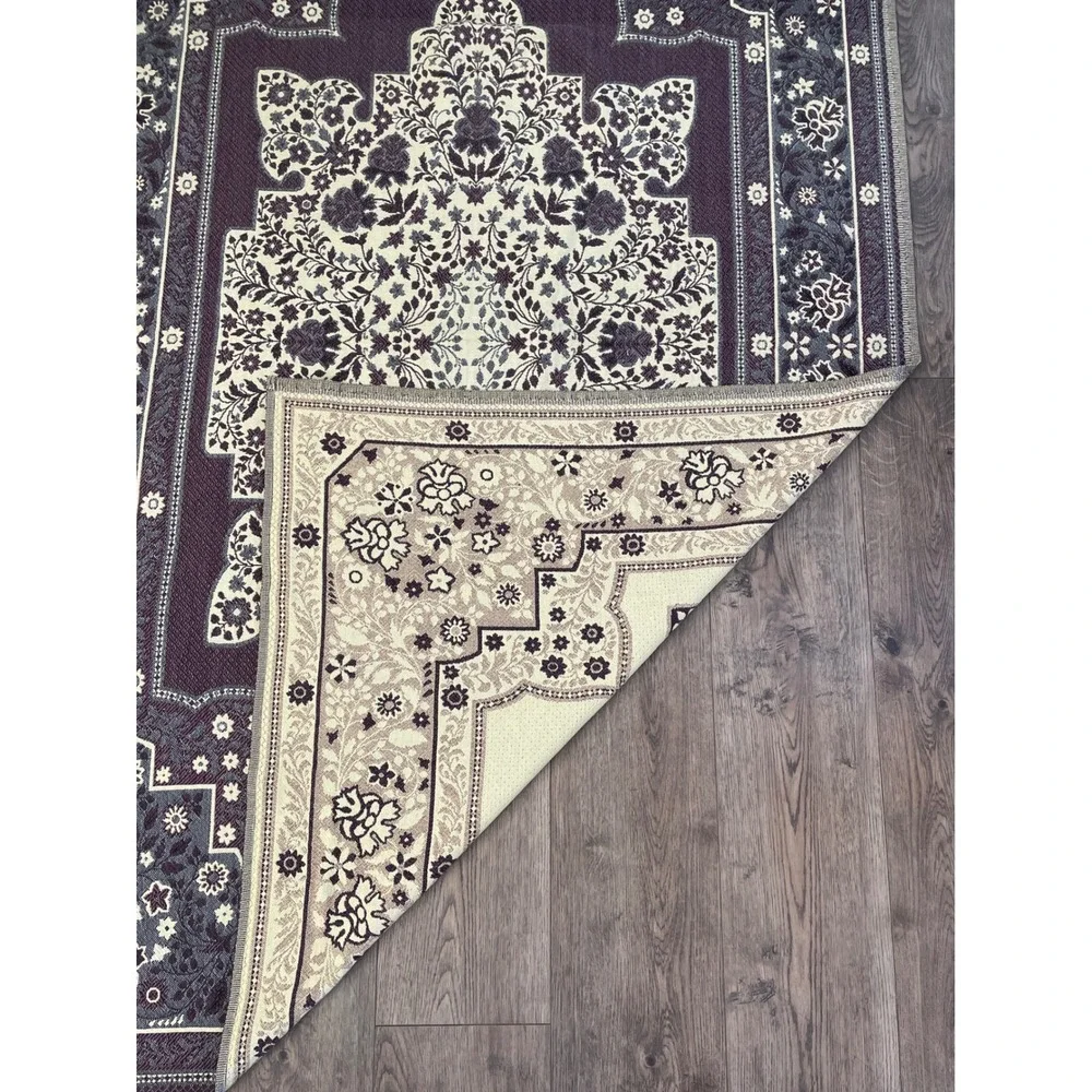 Persian‎ Tapestry Tablecloth Throw Blanket Woven Cotton Purple Yellow Boho